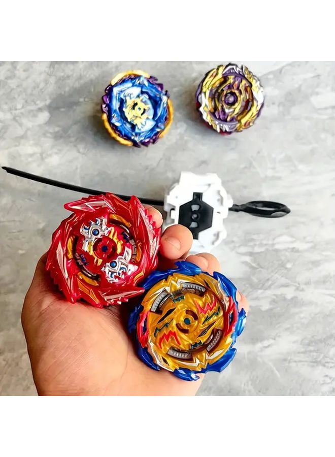 White Emitter Deluxe Gyroscope Set 4 Large Spinning Tops Interactive Magic Toys Gift for Boys Teens - Image 1